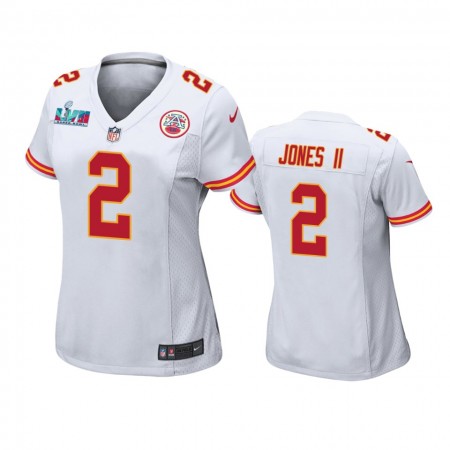Maillot Femme Kansas City Chiefs Ronald Jones II 2 Game Super Bowl LVII Blanc